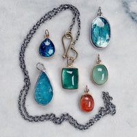Neon Teal Kyanite Pendant